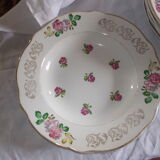 Lot of 5 hollow plates luneville pink model