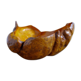 Swedish popular art Very large bowl in dark and curly birch, 1960s