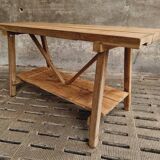Old work table kitchen island bar table oak