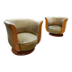 Pair of Art Deco "Tulip" armchairs from the "Le Malandre" hotel