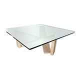 Table basse verre travertin roche bobois