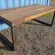 Industrial table 200 x 100 cm with wooden top + metal base