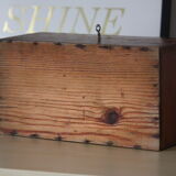 Carved wooden box with lock
