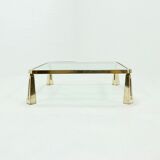 Solid brass sculptural coffee table by Peter Ghyczy 1980s
