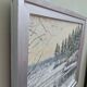 1998 "Crisp" Swedish Snow Forest Landscape Oil Painting, Framed