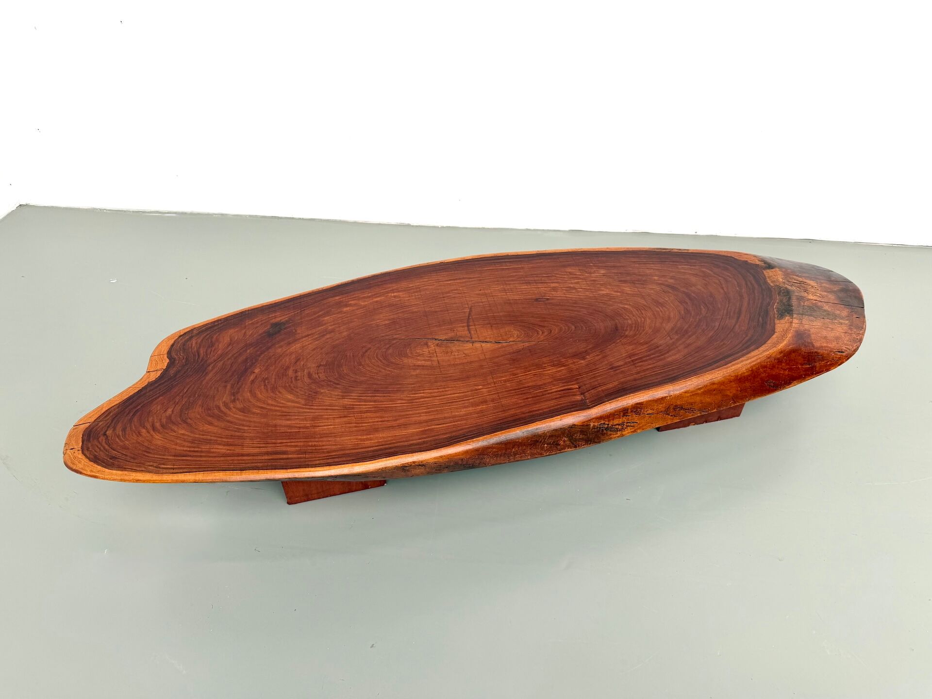 Organic Coffee Table "Slab" in Solid Exotic Wood