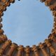 Bamboo sun mirror and rattan of 70 years