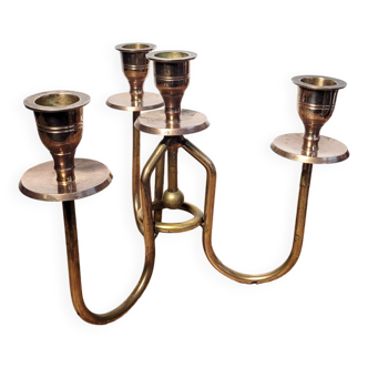 4-light vintage brass candle holder centerpiece