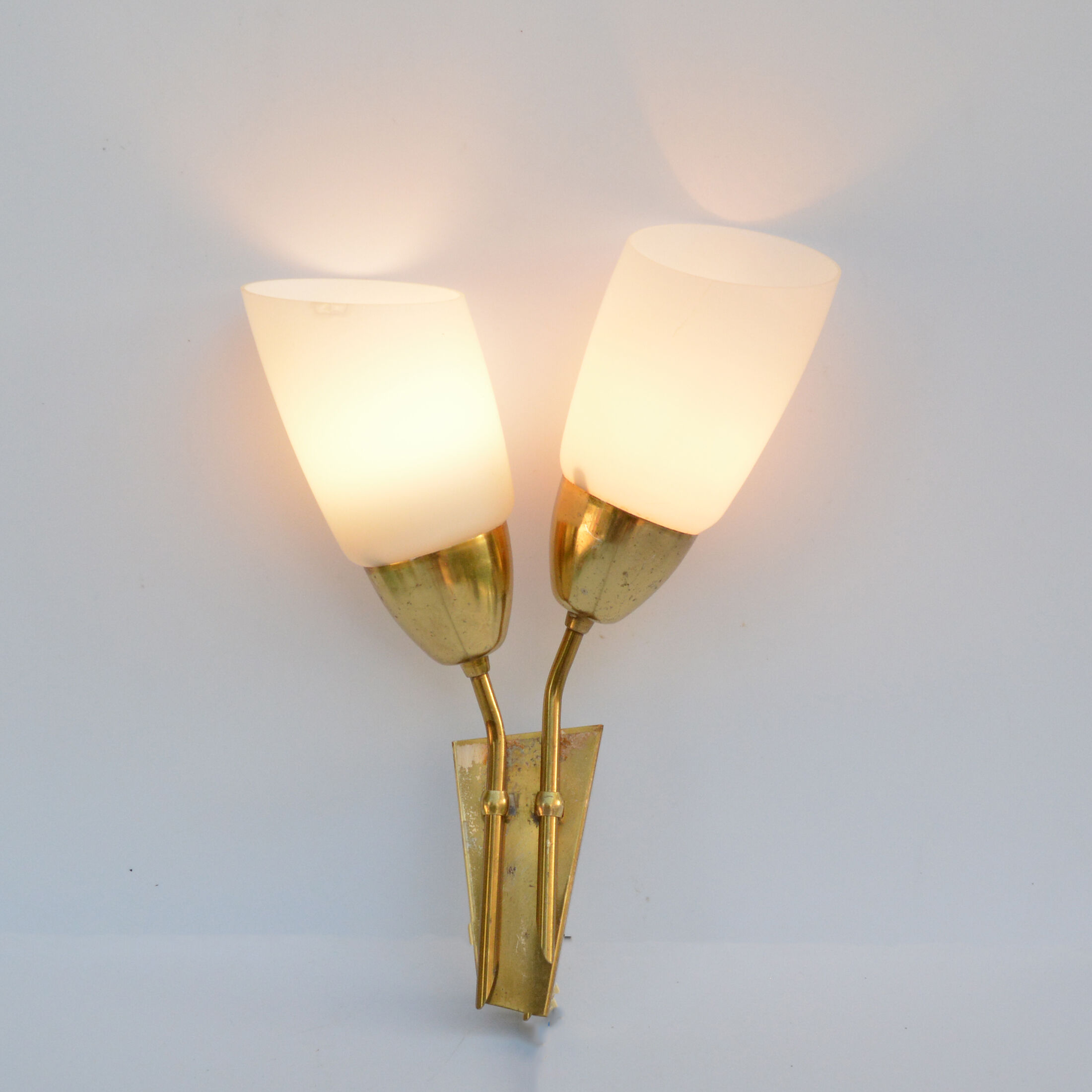 hollywood regency double wall lamp Kamenicky Senov, Czechoslovakia, 1970s