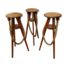 Series of 3 bar stools, vintage