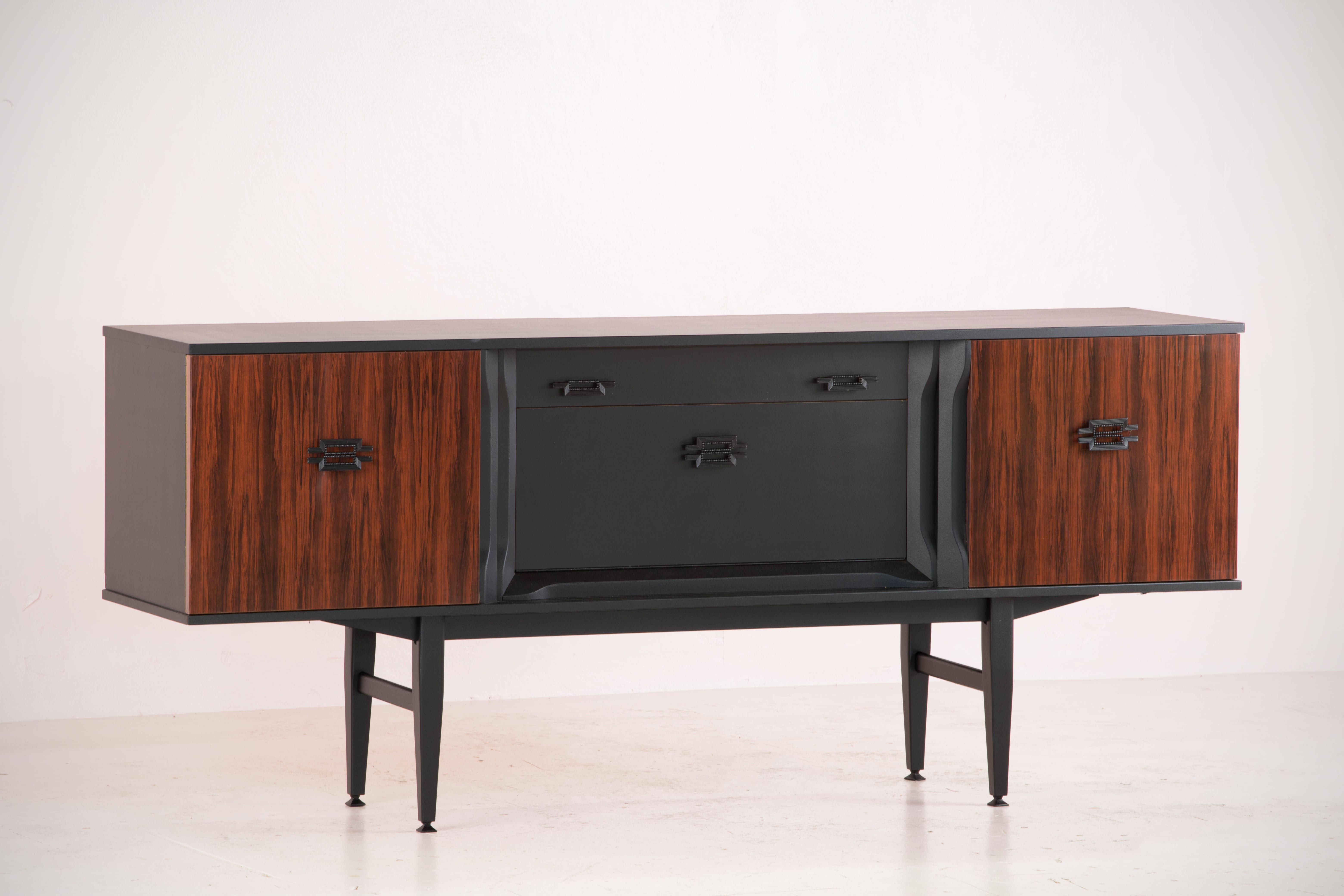 Vintage black  and rosewood sideboard