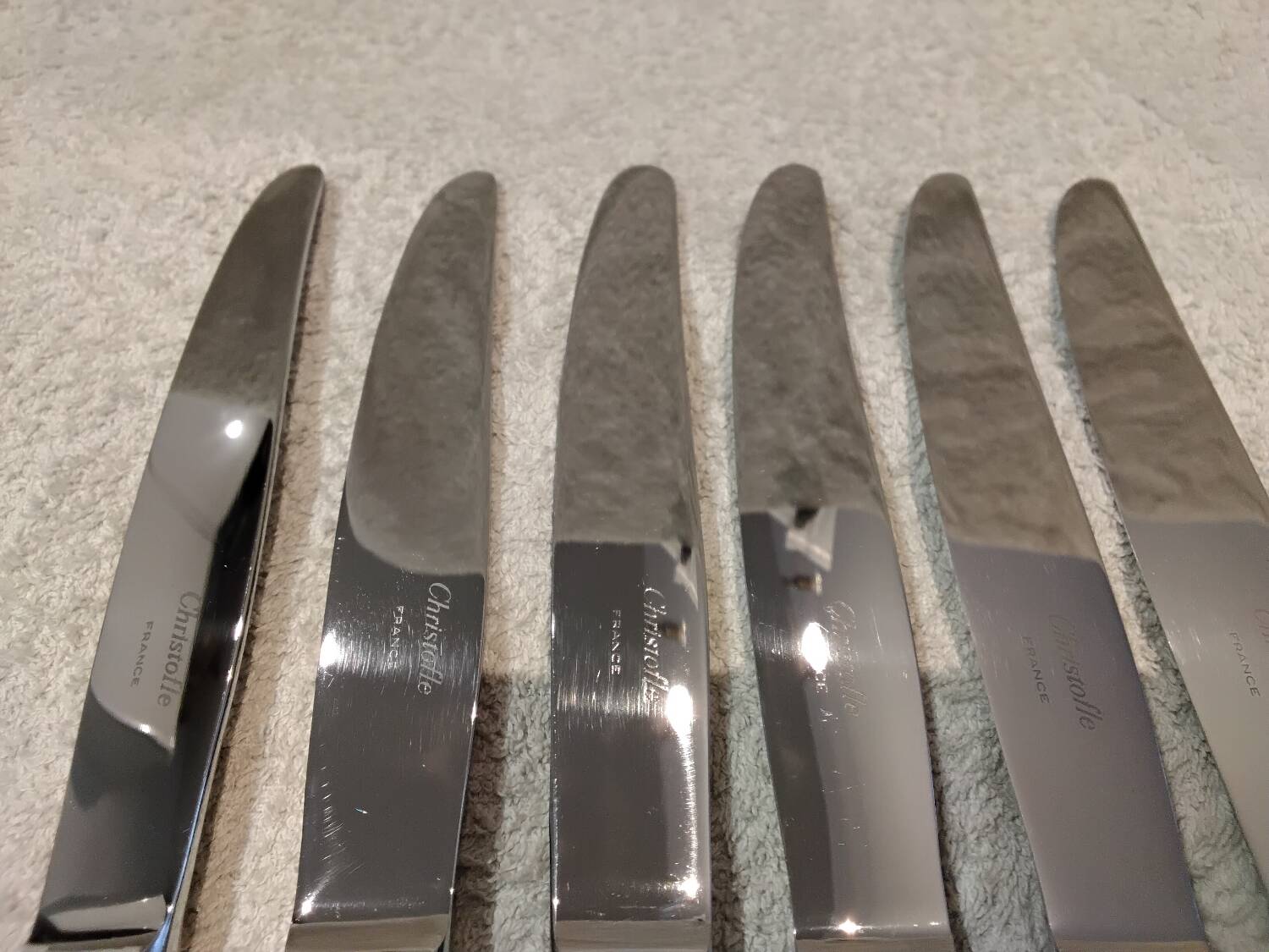 6 silver-plated table knives by Christofle Malmaison