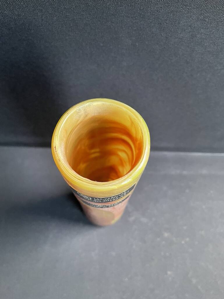 Cylindrical vase signed – Verriers de Maure Vieil