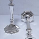 Pair of BMF candlesticks in silver-plated metal, vintage stamped