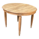 Table à manger ronde extensible art déco rénovée en chêne massif XXème 205c