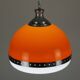 Grande suspension italienne (diamètre 50 cm) orange et blanche Space Age années 1960