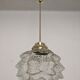 Glass and brass flower pendant lamp in art deco style