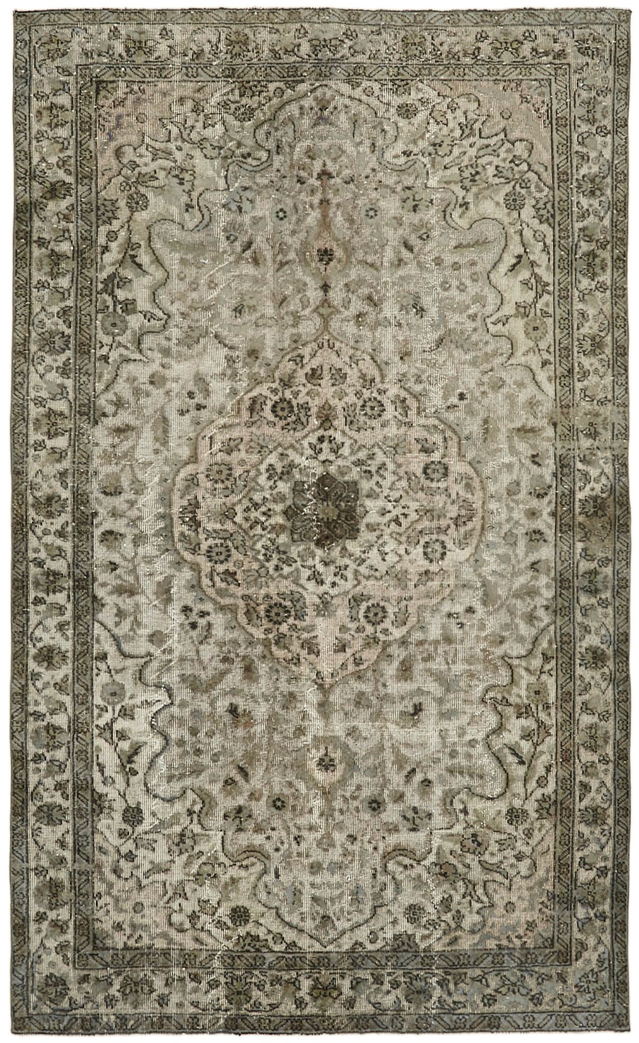 Handwoven overdyed turkish 1970s 163 cm x 265 cm grey carpet