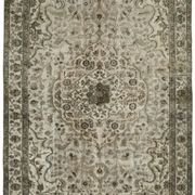 Handwoven overdyed turkish 1970s 163 cm x 265 cm grey carpet