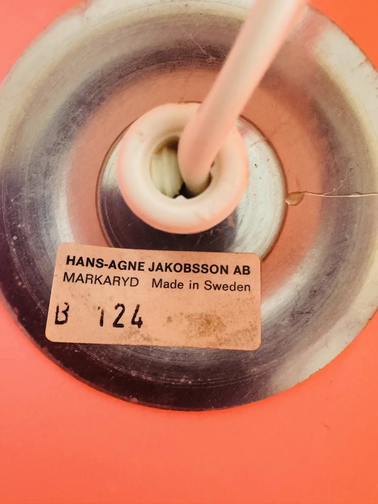 Table lamp in glass B-124 by Hans-Agne Jakobsson for Markaryd Ab, Sweden, 1960s.