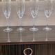 4 champagne flutes arc France h 21 cm vintage