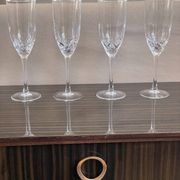 4 champagne flutes arc France h 21 cm vintage
