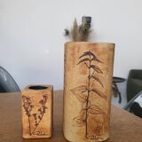 2 herbarium vases by Raymonde Leduc, Vallauris