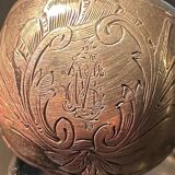 Engraved sugar tongs in solid silver with Minerva hallmark and lion's claws