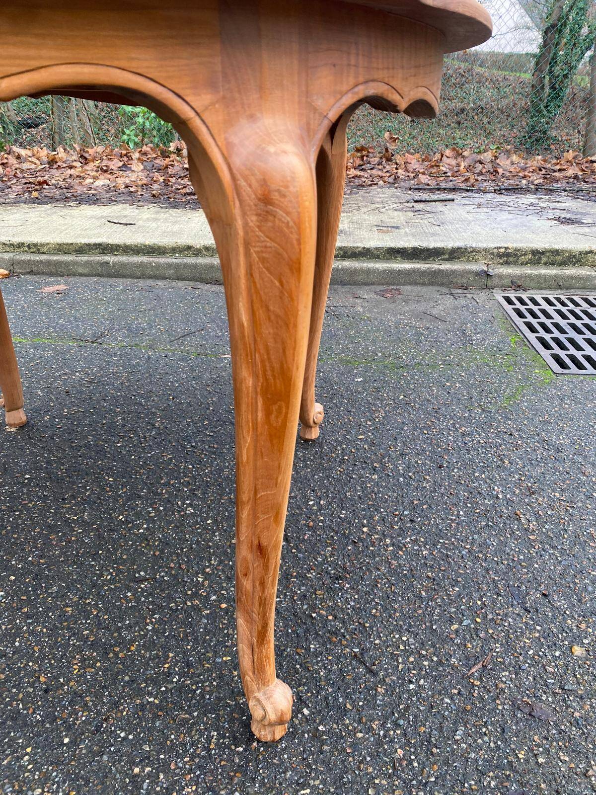 Renovated Louis XV dining table in cherry wood from the 20th century, 210cm.