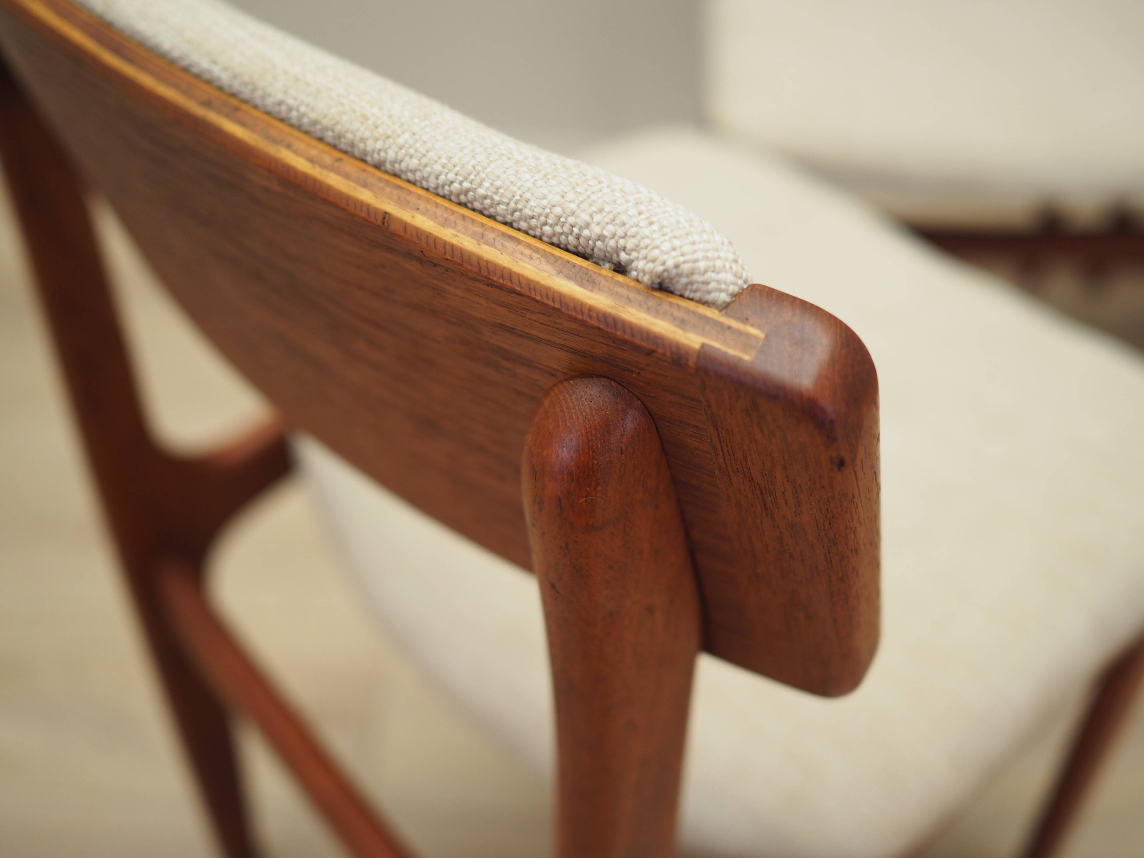 Set of four teak chairs, Danish design, 1960s, manufactured by N. & K. Bundgaard Rasmussen
