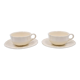 2 tasses à déjeuner faïence blanc cassé Lunéville décor relief France
