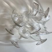 Set of 6 glasses of champagne 19th with flat sides and scales