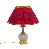 Cracked celadon porcelain lamp with gilded bronze, circa 1880