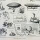 Old engraving 1898, Old hot air balloon, ballooning • Lithograph, Original plate