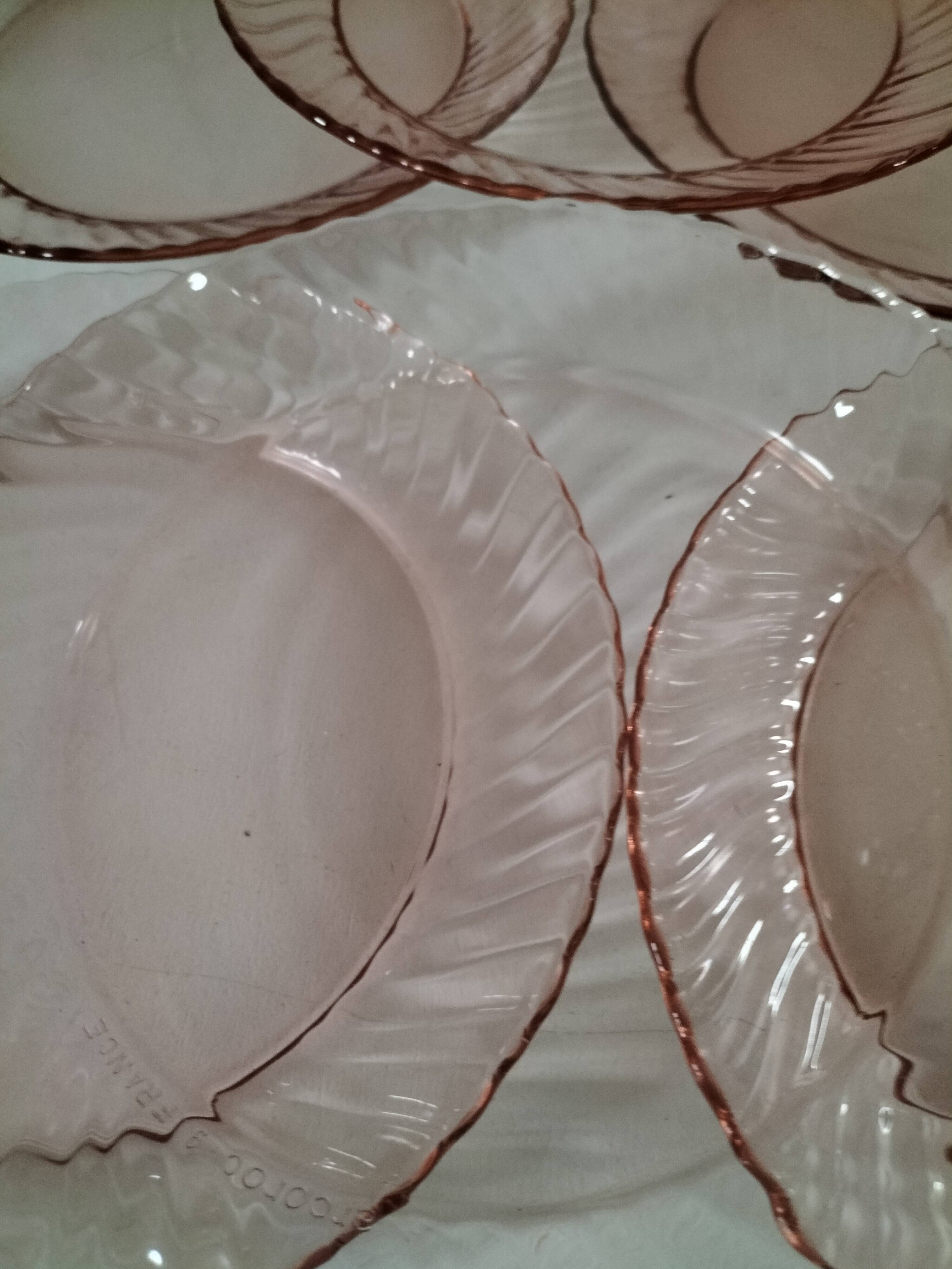 Arcoroc orange pink plates