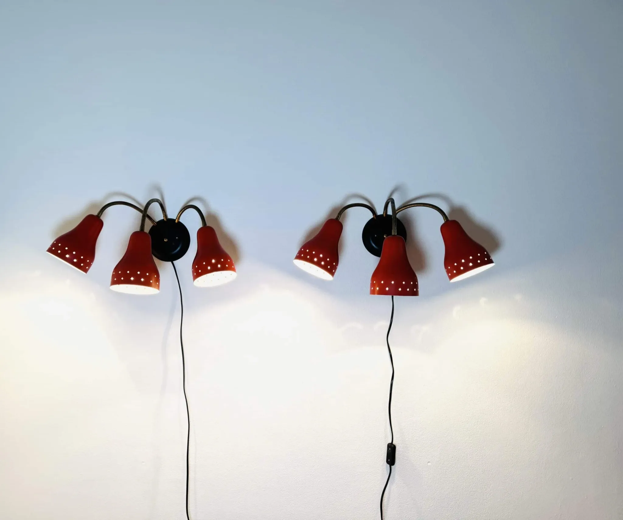 3-Armed Wall Lamp By H. Busquet For Hala Zeist, The Netherlands, 1950S