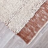 Terracota wool moroccan shaggy rug, Turkish wool rugs orange terracota