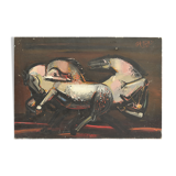 Oil on canvas Horses