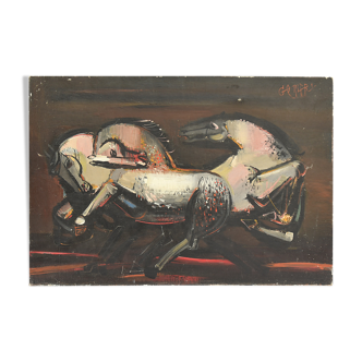 Oil on canvas Horses