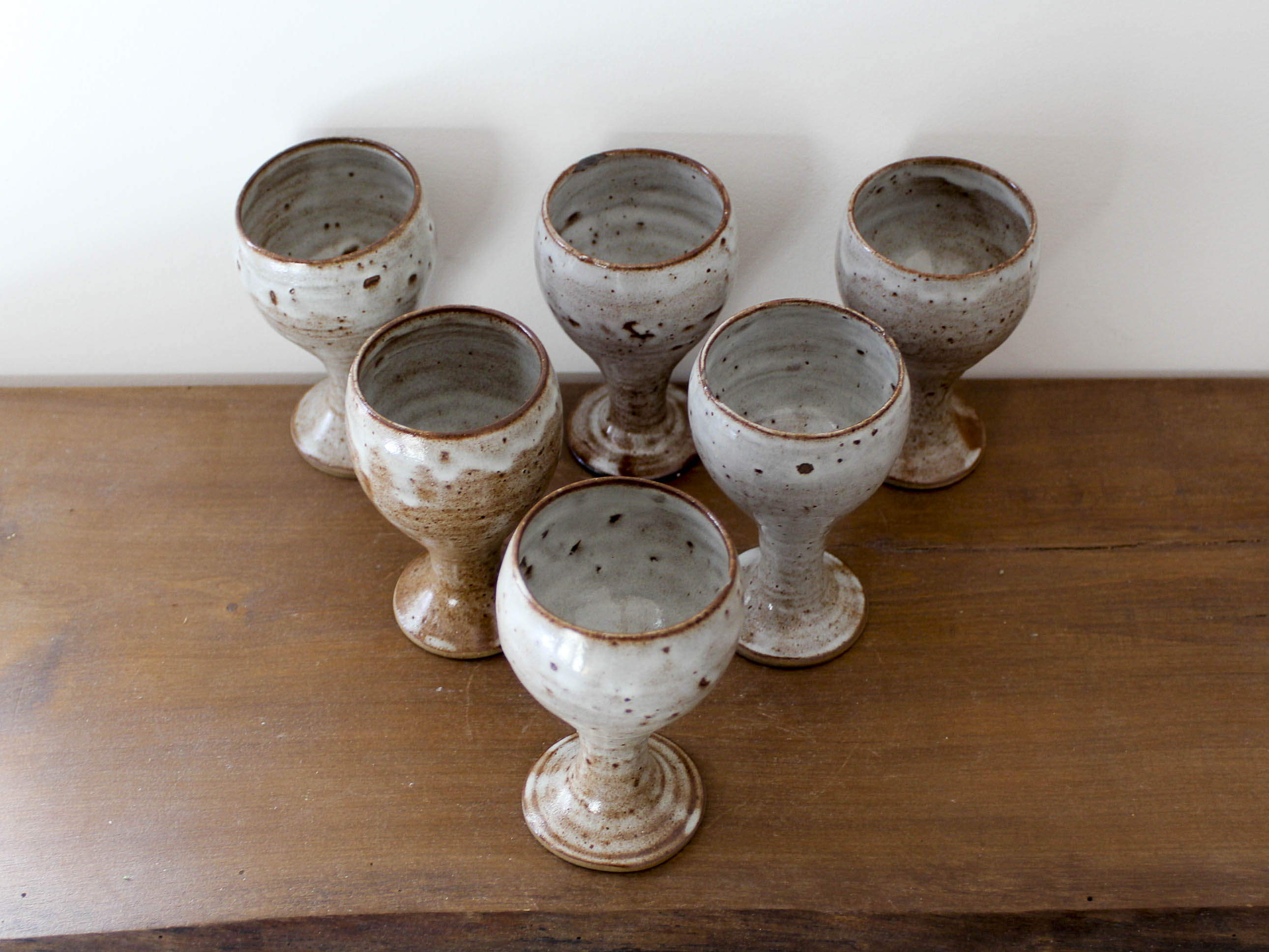 Set of 6 ceramic glasses Roger jacques Grès du Puisaye