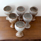 Set of 6 ceramic glasses Roger jacques Grès du Puisaye