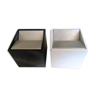Pair of Cubo ashtrays - Bruno Munari - Danese Italy - 1957