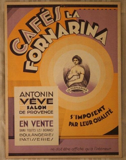 Advertising card Cafés La Fornarina Salon de Provence