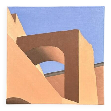Original Contemporary Swedish Oil on Canvas – “Trajanus Forum III” by Anna Micro Johansson – 2011 – Unframed