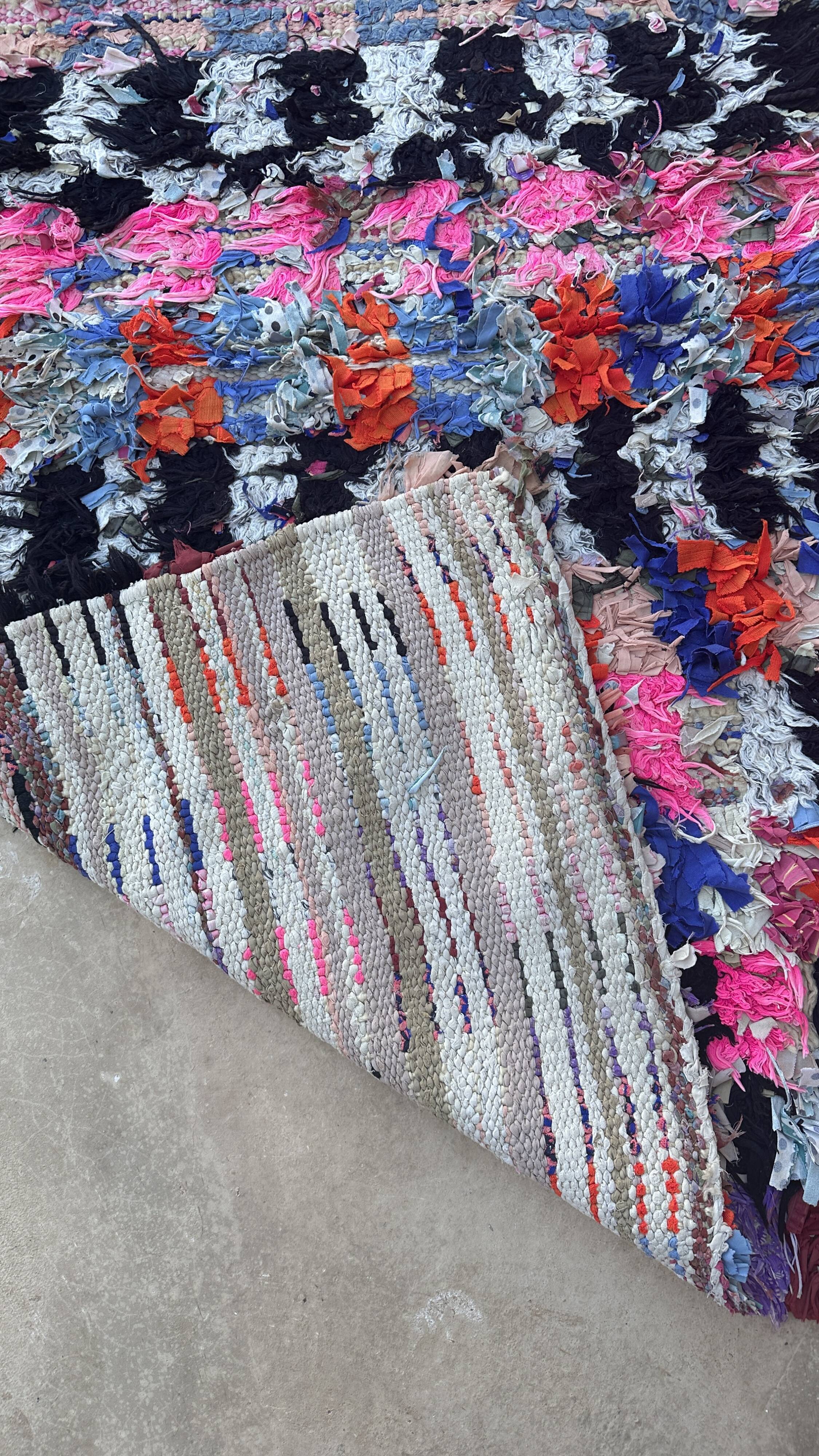 Tapis Marocain boucherouite coloré - 85 x 140 cm