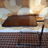 Adjustable rolling table in formica – Italian design by Damato – 1970s