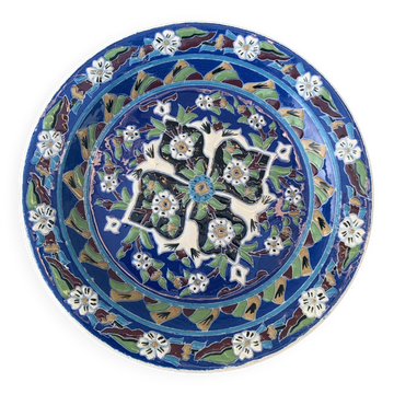 Handmade ceramic collector's plate, glazed with enamels, signed by Adiguzel Gini, Türkiye