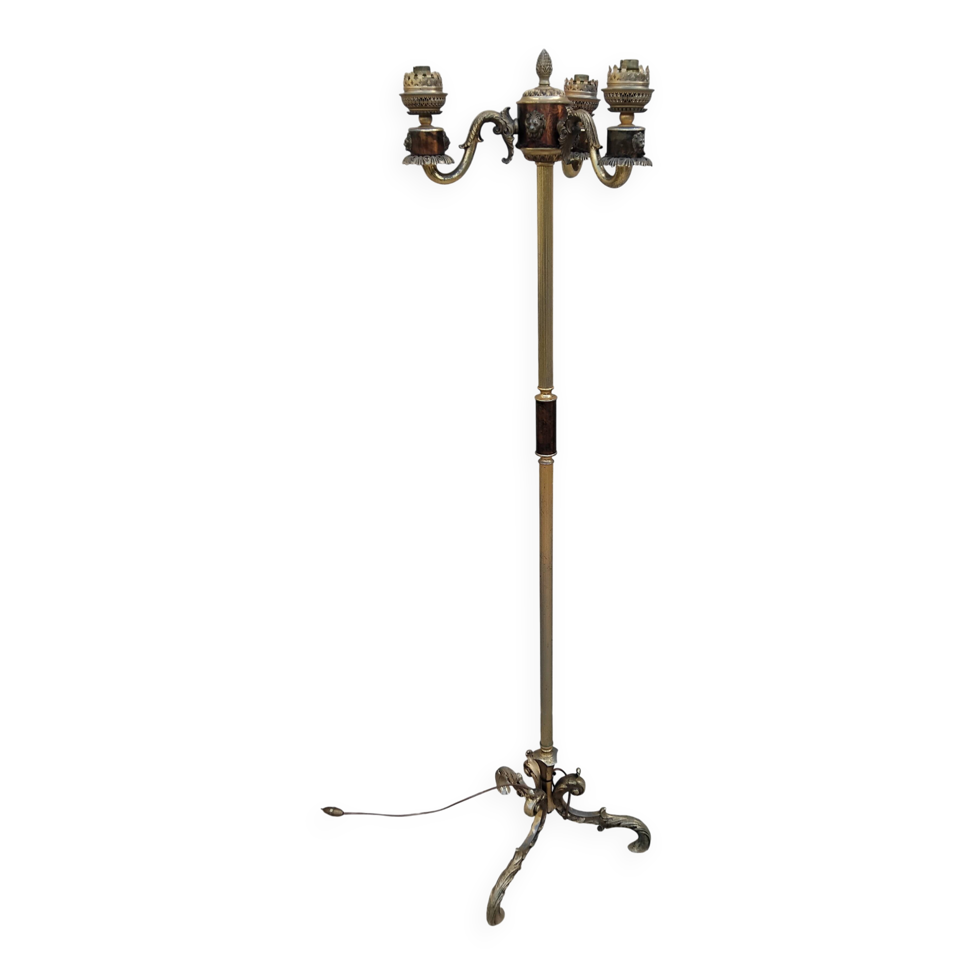Lampadaire vintage laiton napoleon