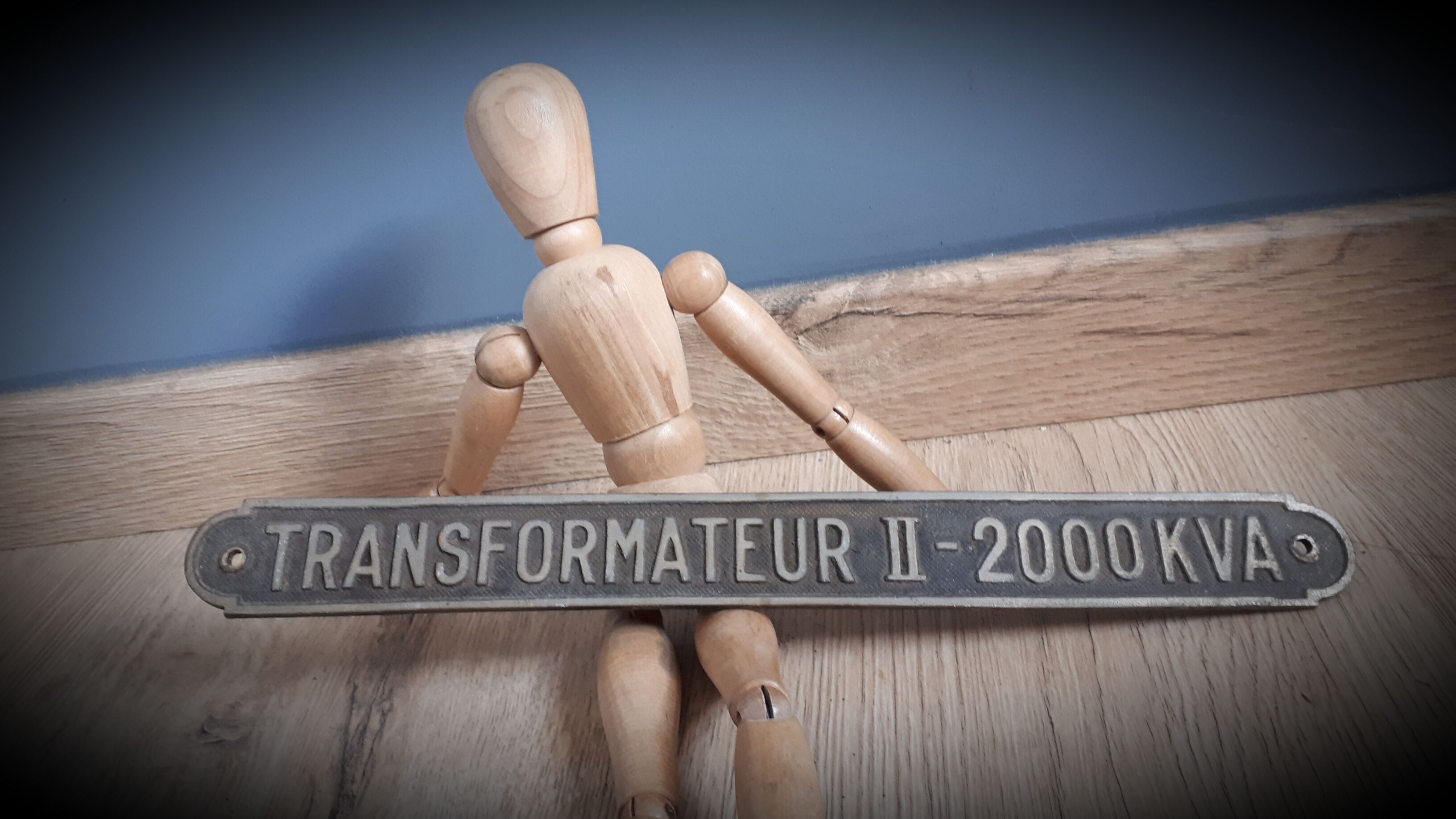 Old embossed brass plate 2000KVA