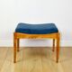 Stool seat navy blue structural fabric Art Deco - 2 pieces available